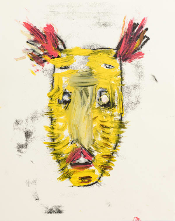 Lion Mask, 2021 紙にインク、オイルバー H30 × W24 cm H16.3 × D13.9 in. シルヴィ・オーヴレ