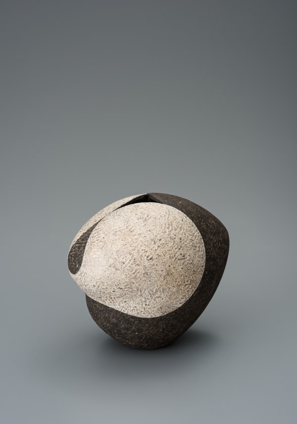 Kokushuto Ginsai Tsubo, 2021 Ceramic clay, metal oxide, hulled ash, silver H18.8 × W21.4 × D14.8 cm H7.4 × W8.4 × D5.8 in. Daisuke Iguchi