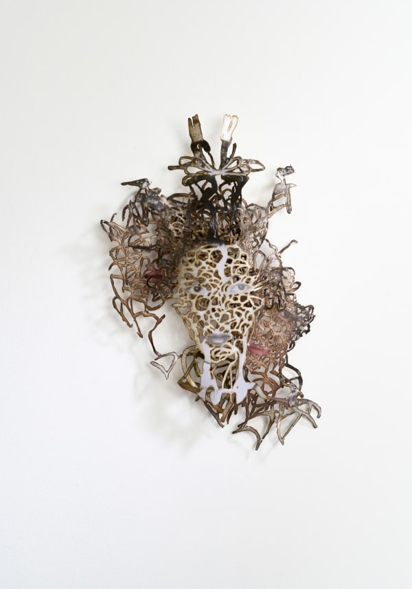 Family Ritual 16, 2025 Burnt photograph, pin H33.6 × W23.2 × D3.9 cm H13.2 × W9.1 × D1.5 in. Yuki Tawada