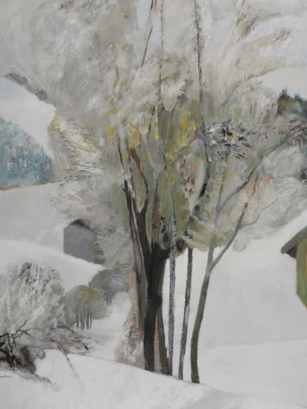 Guy BARDONE, Neige aux deux chalets - Jura, 1980