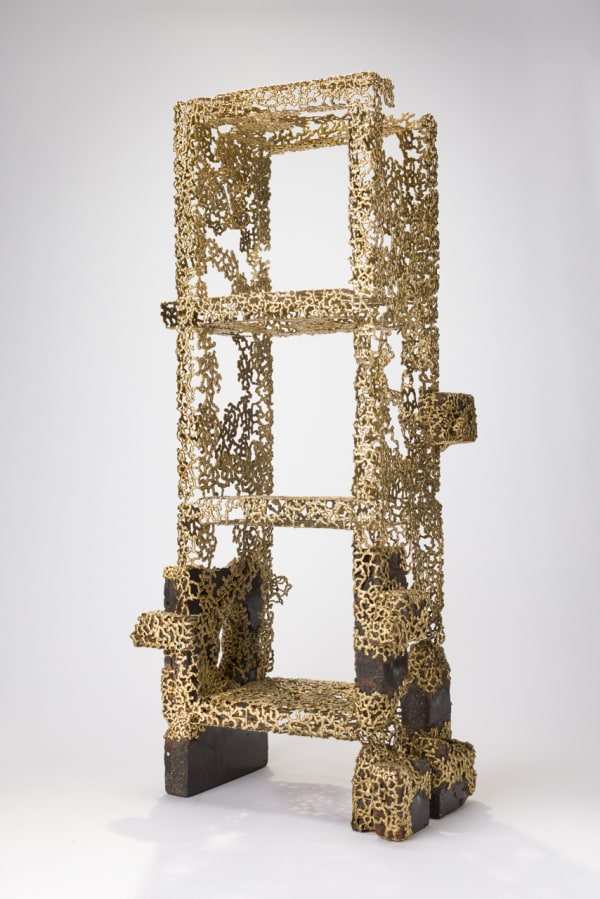 Jack Craig Untitled (Dripped Bronze Étagère), 2024 Steel, bronze 69.5 x 31 x 21 inches