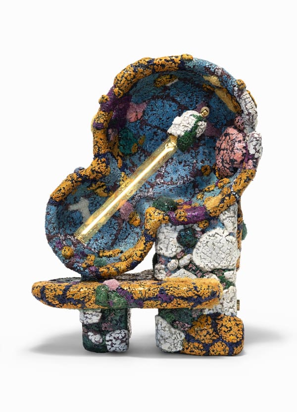 Jack Craig Contact Binary Lamp, 2024 Molded carpet, wood, lighting 23 x 22 x 12 inches