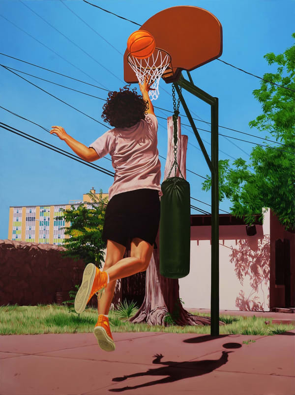 Marianna Olague H.O.R.S.E., 2023 Oil on canvas 64 x 48 inches