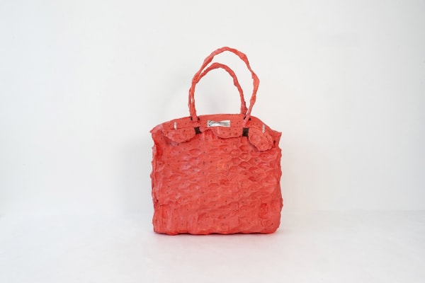 Mary-Ann Monforton Hermes Birkin, 2022 Wire mesh, plaster gauze, paint 24.5 x 17 x 4 inches