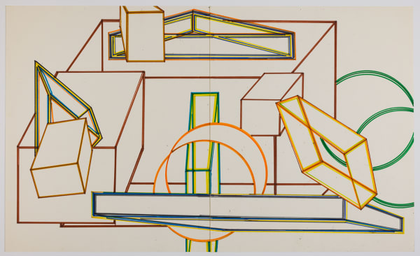Al Held A-7/8, 1972 Marker on paper 24.75 x 41 inches