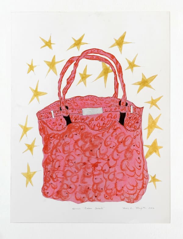 Mary-Ann Monforton Hermes Birkin, 2022 Pencil, pastel, paint on paper 24 x 18 inches
