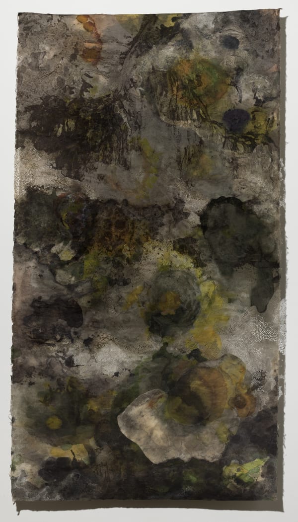 Susan Goethel Campbell Night Garden, 2024 Ink, pastel, hand-perforations on Japanese paper 55 x 29.5 inches