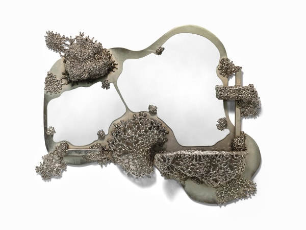Jack Craig Wall Mirror No. 1, 2024 Nickel Silver, steel, nickel plating, mirrored glass 24 x 29 x 7.5 inches