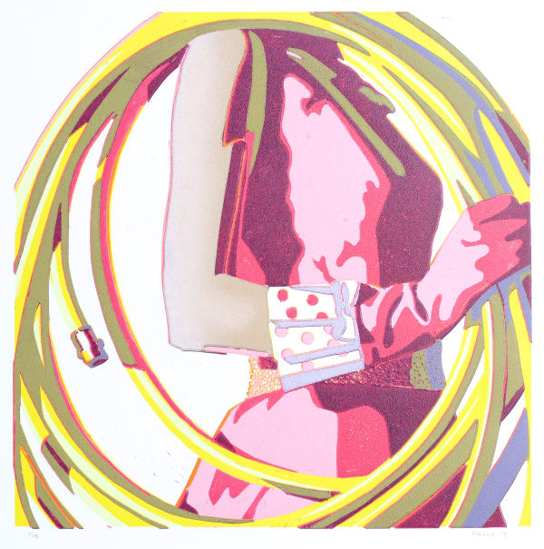 Kelly Reemtsen Always Putting Out Fires, 2019 10 color reductive woodcut 24 x 22 inches