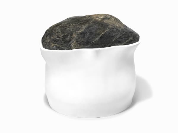 Jack Craig Stone Stool, 2024 PVC, stone 18 x 19 x 12.5 inches