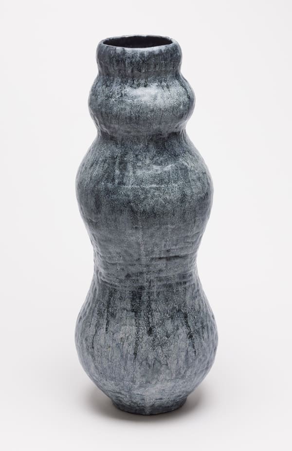 Ebitenyefa Baralaye Imploded Vessel I, 2024 Stoneware, glaze 27 x 10 x 10 inches
