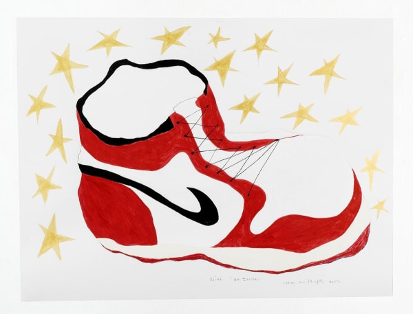 Mary-Ann Monforton Nike Air Jordan, 2022 Paint, pencil, pastel, marker on paper 18 x 24 inches