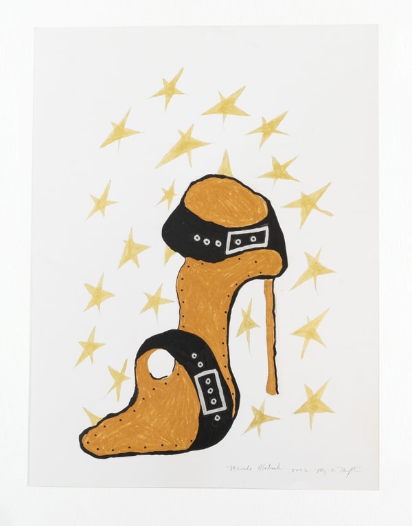 Mary-Ann Monforton Manolo Blahnik, 2022 Paint, pencil, pastel on paper 24 x 18 inches