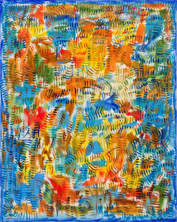 Mahjoub Ben Bella, Griffes jaunes, 2016, huile sur toile 92 x 73 cm ©Romain Darnaud. Courtesy of the gallery and the Mahjoub Ben Bella Comité