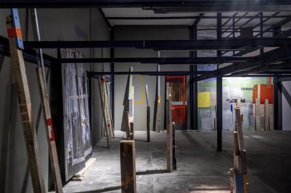 Installation view, Amel Bennys, Never give up your dream babe ! , 2023 Group show Les cheuveux de Mu’awiya, curated by Nadine Attalah, June-October 2023, Le 32Bis Courtesy of Amel Bennys. Photo ©Nicolas Fauque