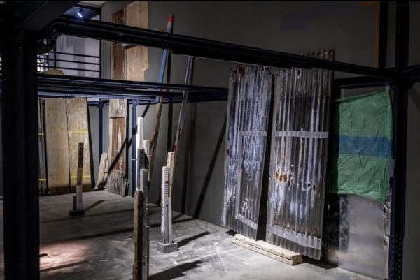Installation view, Amel Bennys, Never give up your dream babe ! , 2023 Group show Les cheuveux de Mu’awiya, curated by Nadine Attalah, June-October 2023, Le 32Bis Courtesy of Amel Bennys. Photo ©Nicolas Fauque