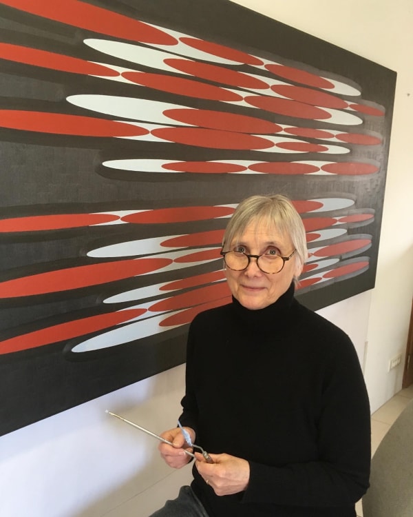 Jane Harris in her studio in France