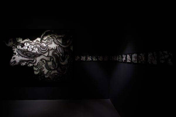 Install view of River of Faith by Jayasri Burman