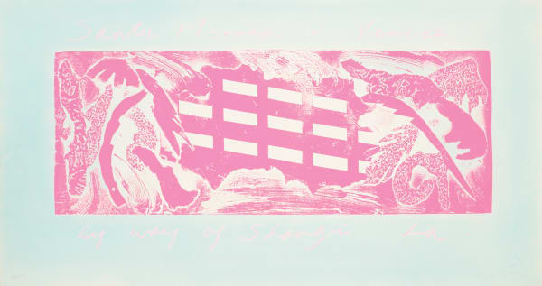 William Tillyer Santa Monica to Venice - The American Suite, 1985 Signed in pencil lower right (recto) Relief print from a collage matrix with added hand colouring and text on paper Paper size: 56.5 x 105.5 cms (22 1/4 x 41 1/2 ins) EDITION 4 PRINTER Homer Frankland Editions PUBLISHED BY Bernard Jacobson Ltd., London