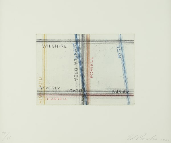 Ed Ruscha Wilshire, Grant, 2001 Soft-ground etching on paper
