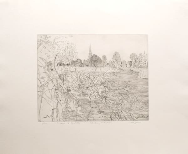 Anthony Gross Homage to Constable - Salisbury Cathedral, 1975 signed, numbered and titled Engraving on paper 51 x 63.5 cms (20 x 25 ins) From the "For John Constable" series Edition of 100, Set of 19 Published by Bernard Jacobson Ltd., London, 1976