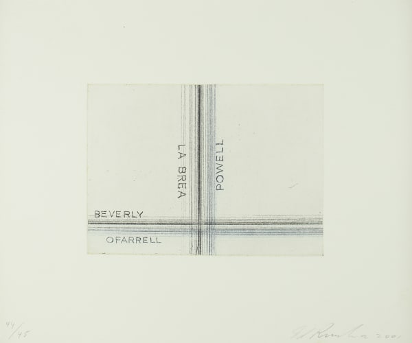 Ed Ruscha La Brea, Powell, 2001 Soft-ground etching on paper