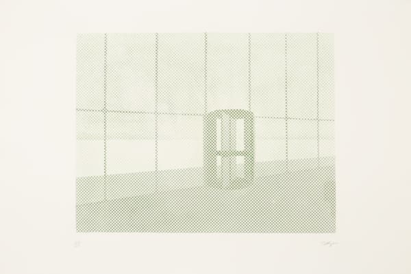 William Tillyer Revolving Door, 1972 Signed in pencil lower right (recto) Etching on paper Line etching on zinc Paper size: 70.6 x 104.5 cms (28 x 41 ins) Plate size: 50.5 x 65.2 cms (19 7/8 x 25 3/4 ins) EDITION 60 PRINTER Birgit Skiöld Print Workshop PUBLISHED BY Bernard Jacobson Ltd., London