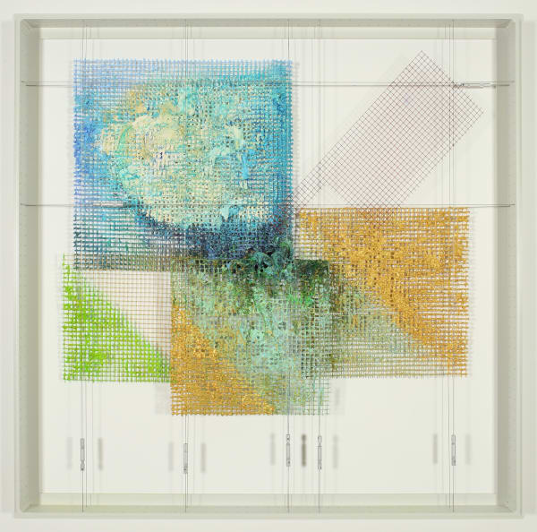 William Tillyer Fields of Plenty: August Gold, 2020 Acrylic on wire mesh with wire and tensioners