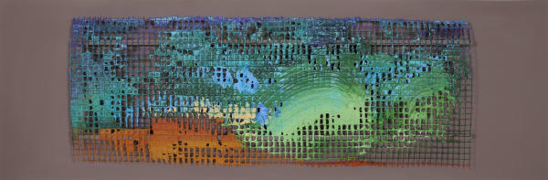 William Tillyer Oakley, 2021 Acrylic on wire mesh mounted on panel