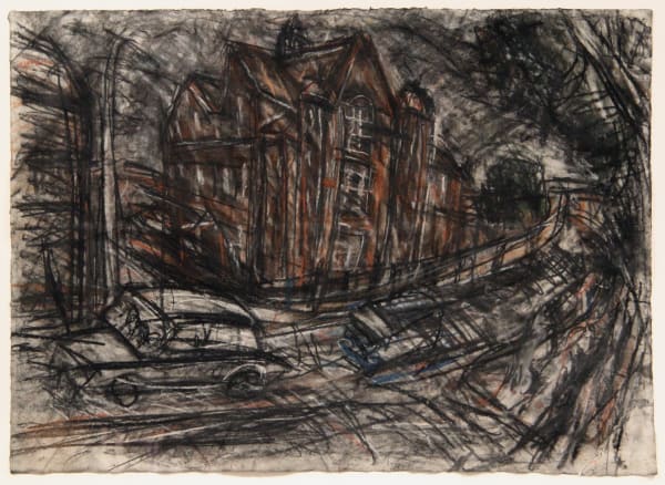 Leon Kossoff School Building, Willesden, 1983 Charcoal and chalk on paper