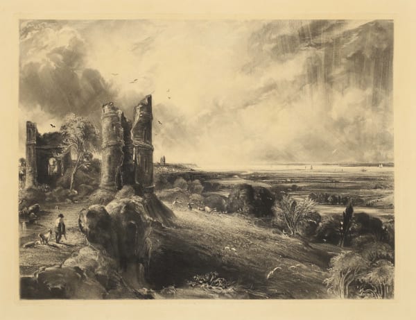 John Constable Hadleigh Castle, No. 2. Large Plate. (The Nore, Hadleigh Castle-Morning After a Stormy Night), 1830 Mezzotint on India paper 39 x 51.3 cms (15 3/8 x 20 3/16 ins) Mezzotint by David Lucas, as directed by John Constable.