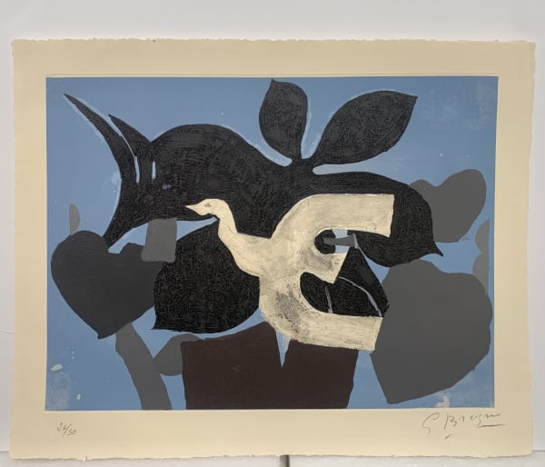 Georges Braque L'Ordre des Oiseaux, 1962 Signed in pencil lower right, editioned in pencil bottom left. Colour etching and aquatint on Moulin Richard le Bas handmade wove paper 34.3 x 46.6 cms (13 1/2 x 18 5/16 ins) Edition of 30