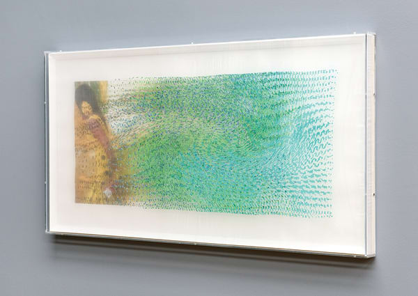 William Tillyer Scent of a Woman, 2009 Digital print with embroidered silk overlay 61 x 120 cms (24 x 47 1/4 ins) EDITION 20 PROOFS 2 AP PRINTER Solo Editions New York PUBLISHED BY Bernard Jacobson Ltd., London