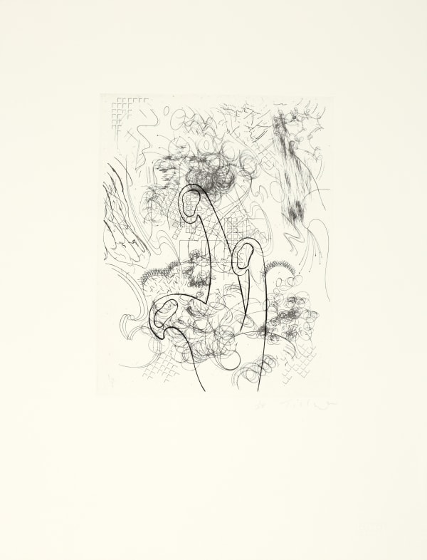William Tillyer 'real flowers that mimicked artificial ones' - Bosphorus 'it all comes back to syphilis', 1974/2018 Signed in pencil lower right (recto) Copper plate line drawings on 250 gsm Velin Arches Blanc paper Paper size: 65.5 x 50.5 cm (25 3/4 x 19 7/8 ins) Plate size: 35 x 27 cms (13 3/4 x 10 5/8 ins) EDITION 25 PROOFS 4AP 1PP PRINTER Clifton Editions PUBLISHED BY Bernard Jacobson Ltd., London, 2018