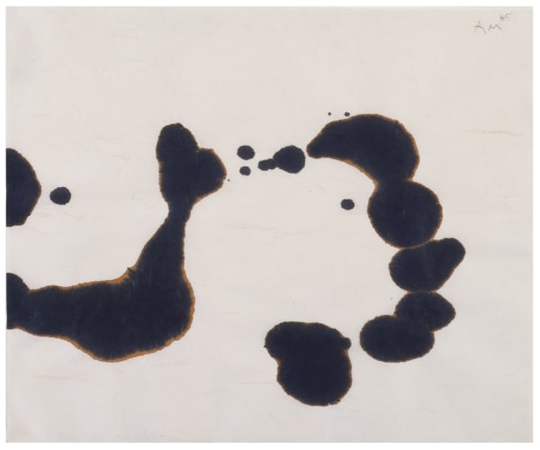 Robert Motherwell Lyric Suite: Liberté Toute Entière No. 3, 1965 Black ink with orange bleed on rice paper