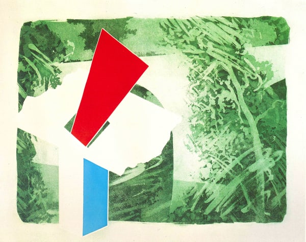 William Tillyer Twizzy Gill - Living by the Esk II, 1983 Signed in pencil lower right (recto) Copperplate aquatint etching plus relief printing on paper 3 colours Paper size: 69.8 x 81.9 cms (27 1/2 x 32 1/4 ins) EDITION 20 PRINTER Homer Frankand Editions PUBLISHED BY Bernard Jacobson Ltd., London