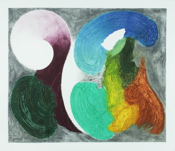 William Tillyer Living in Arcadia II, 1991 Signed in pencil lower right (recto) Embossed intaglio print with hand colouring on paper Paper size: 114.3 x 132.1 cms (45 x 52 ins) EDITION 45 PROOFS 9 AP 1 Proof PRINTER Mixografia Studios, Los Angeles PUBLISHED BY Bernard Jacobson Ltd., London