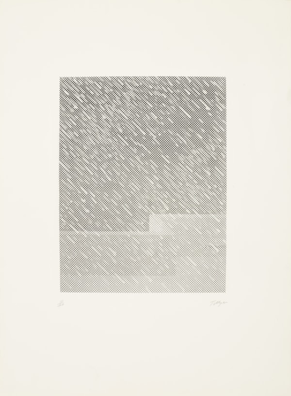 William Tillyer Night Rain, 1971 Signed in pencil lower right (recto) Etching on paper Line etching on zinc 67.31 x 50.17 cms (26 1/2 x 19 3/4 ins) EDITION 40 PRINTER Birgit Skiöld Print Workshop