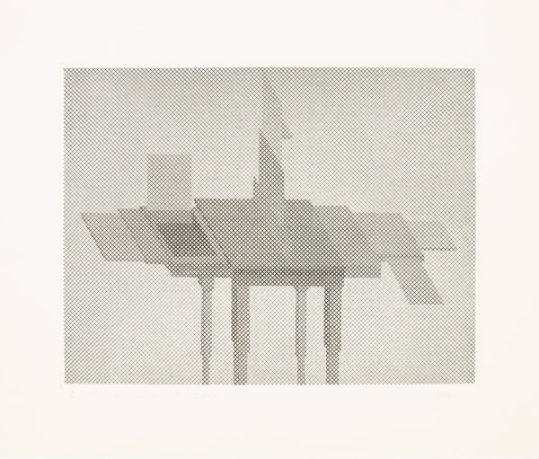 William Tillyer Universal Table (After Sheraton), 1971 Signed in pencil lower right (recto) Etching on paper Line etching on zinc Paper size: 50.5 x 60.1 cms (20 x 23 3/4 ins) Plate size: 35.5 x 46 cms (14 x 18 1/8 ins) EDITION 30 PRINTER The Artist