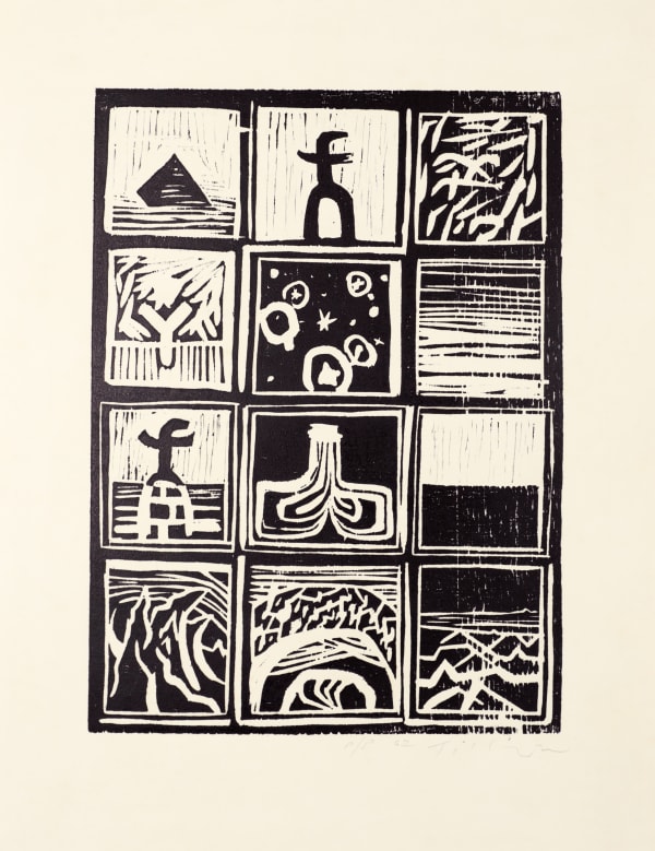 William Tillyer 12 Landscapes, 1962 Signed in pencil lower right (recto) Woodcut on paper Paper size: 46 x 36 cms (18 x 14 1/8 ins) Image size: 34.5 x 25 cms (13 1/2 x 9 7/8 ins) EDITION Uneditioned PRINTER The Artist