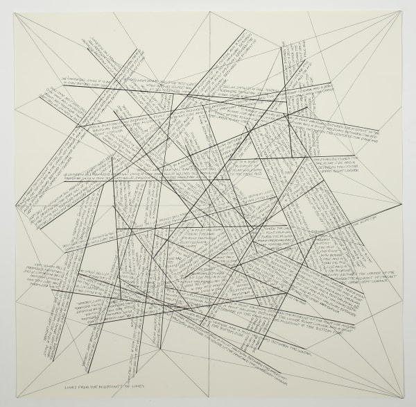 Sol LeWitt, The Location of Lines. Lines from the Midpoints of Lines, 1975