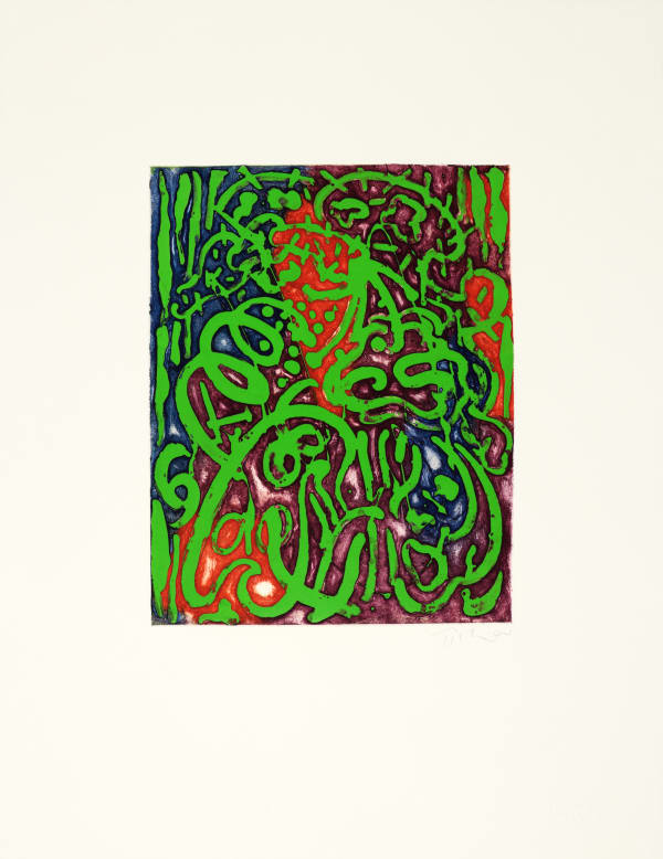 William Tillyer 'real flowers that mimicked artificial ones' , 1974/2018 Signed in pencil lower right (recto) Copper plate relief and intaglio printing on 250 gsm Velin Arches Blanc paper Paper size: 66 x 50.5 cms (26 x 20 7/8 ins) Plate size: 34.5 x 27 cms (13 5/8 x 10 5/8 ins) EDITION 25 PROOFS 4AP 1PP PRINTER Clifton Editions PUBLISHED BY Bernard Jacobson Ltd., London, 2018