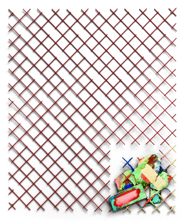 William Tillyer Still Life in the Chinese Room, 1979 Acrylic on steel mesh, wood, and cardboard