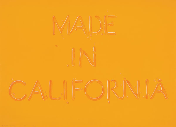 Ed Ruscha Made in California, 1971 Lithograph on White Arches paper, torn and deckle edges, bleed image