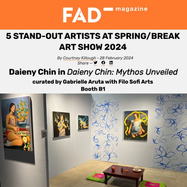 Five Stand-Out Artists at Spring/Break Art Show LA 2024, Daieny Chin's paintings highlighted by Fad Magazine