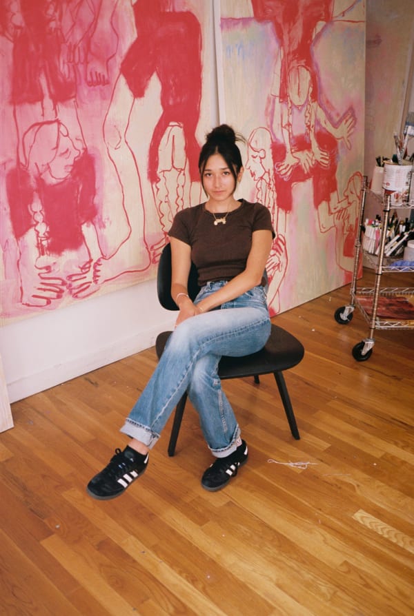 In Her New York Studio, Rising Artist Dylan Rose Rheingold Contemplates American Girlhood With Her ‘Awkward’ High School Gymnasium Scenes
