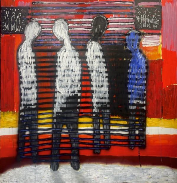 WE ARE STILL HERE 22020Oil Spray Paint, acrylic, chalk on canvas58 x 62 Inches