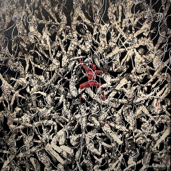 COLORED MAN 1202280 x 80 cmMixed (Bleach, Acrylic on Jeans)$3,000