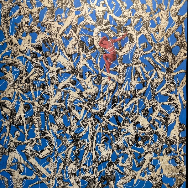 COLORED MAN 2202280 x 80 cmMixed (Bleach, Acrylic on Jeans)