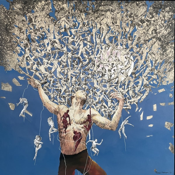 I CAN’T BREATH2022150 x 150 cmMixed (Bleach, Acrylic on Jeans)